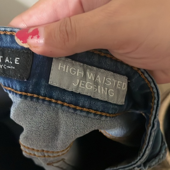 Aeropostale High Waisted Denim Jegging Size 2 - Picture 4 of 10